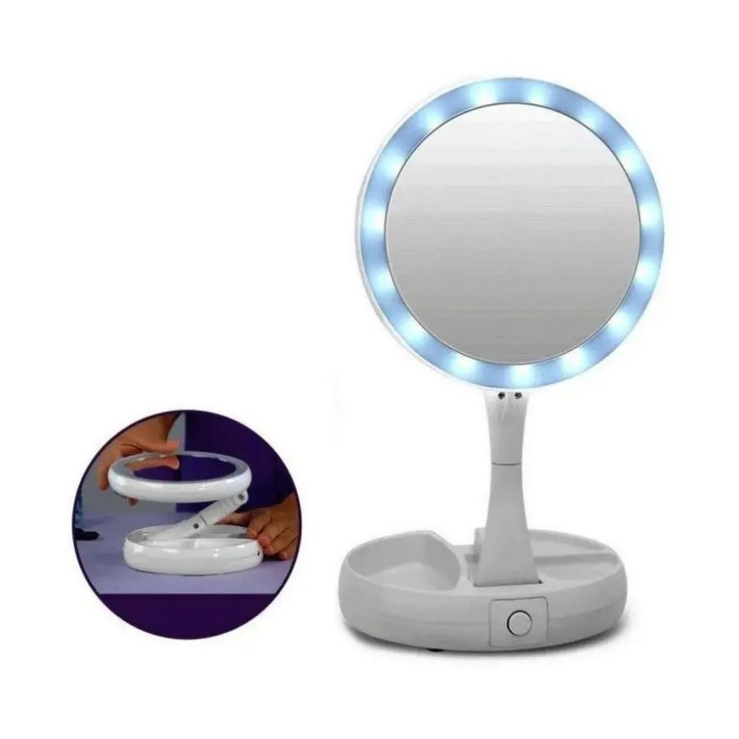 Espejo Con Luz Led Tocador Organizador Portatil Aumento image number 5.0