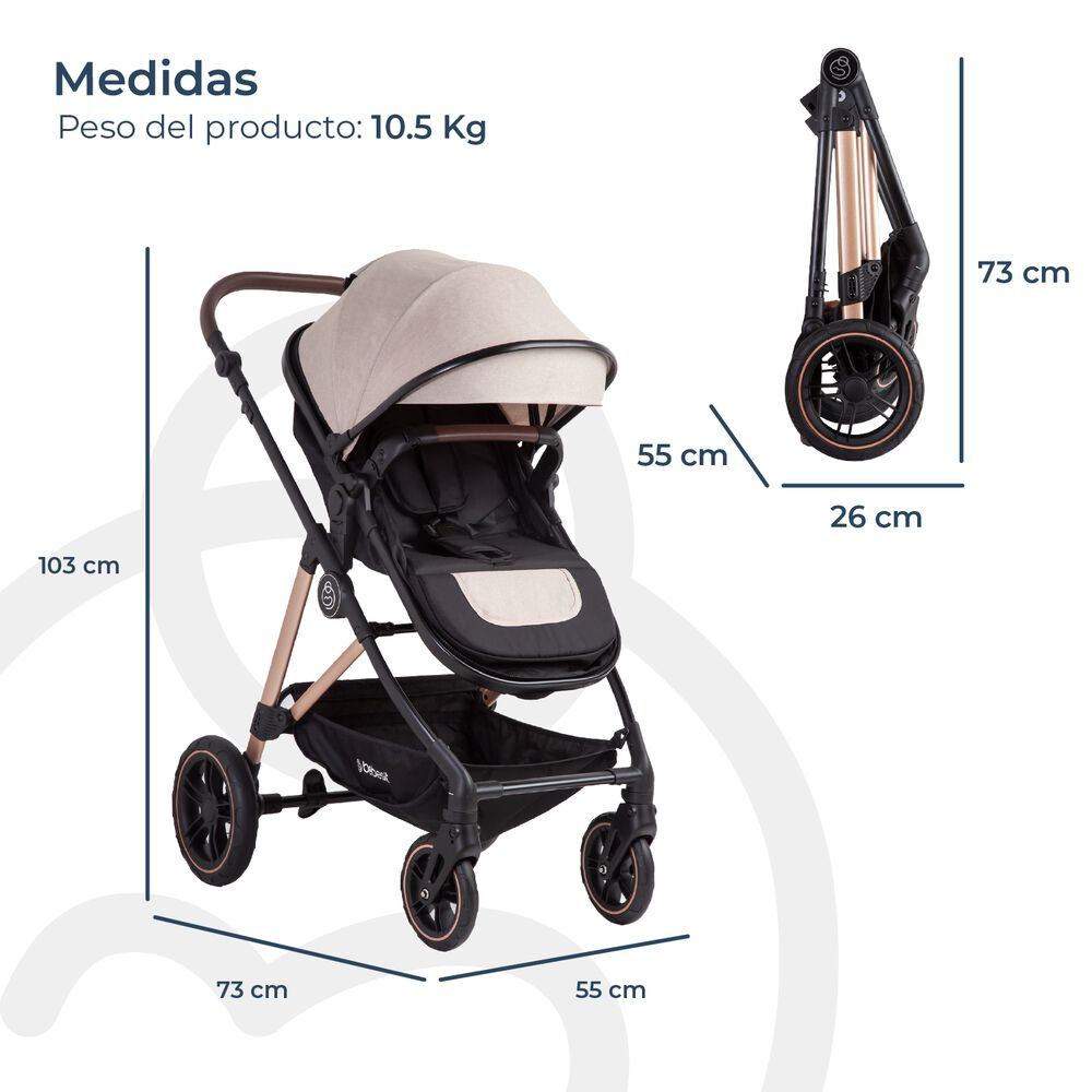 Coche Cuna Travel System Neo Beige Bebesit image number 8.0