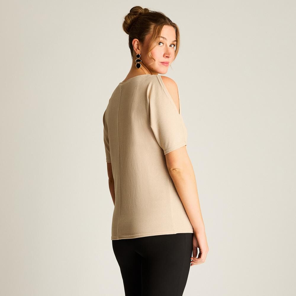 Polera Manga Corta Sin Hombros Cuello V Mujer Lorenzo Di Pontti image number 2.0