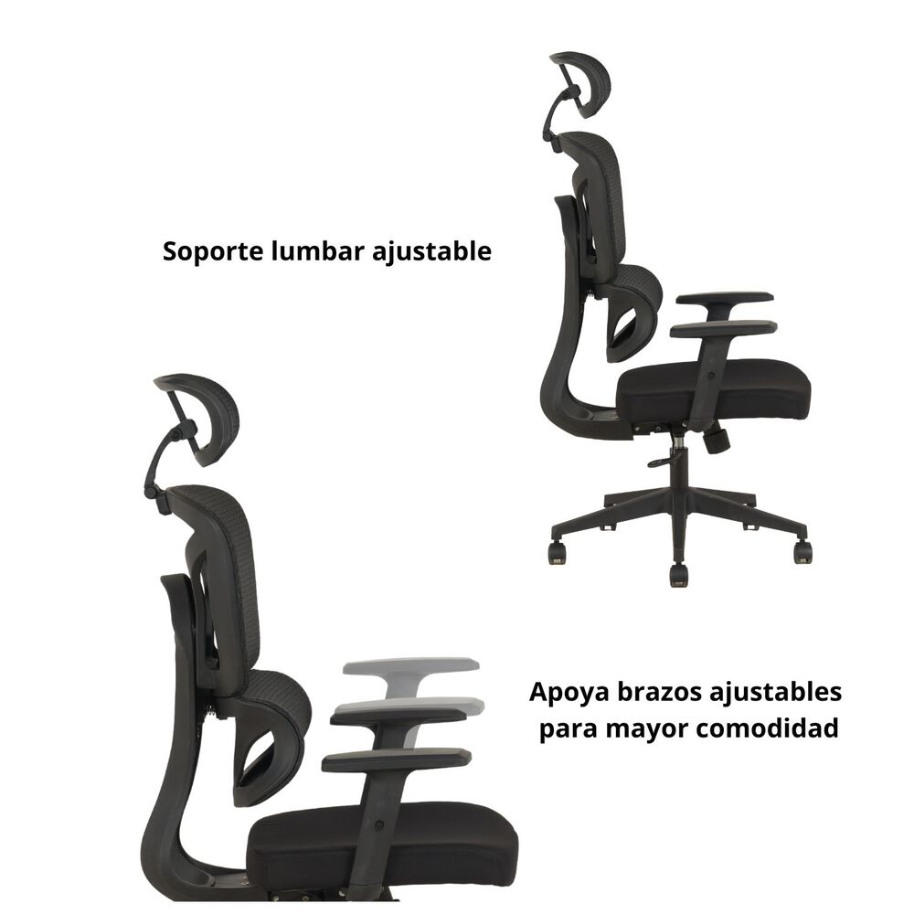 Silla Escritorio Ergohuman Kross Negro image number 4.0
