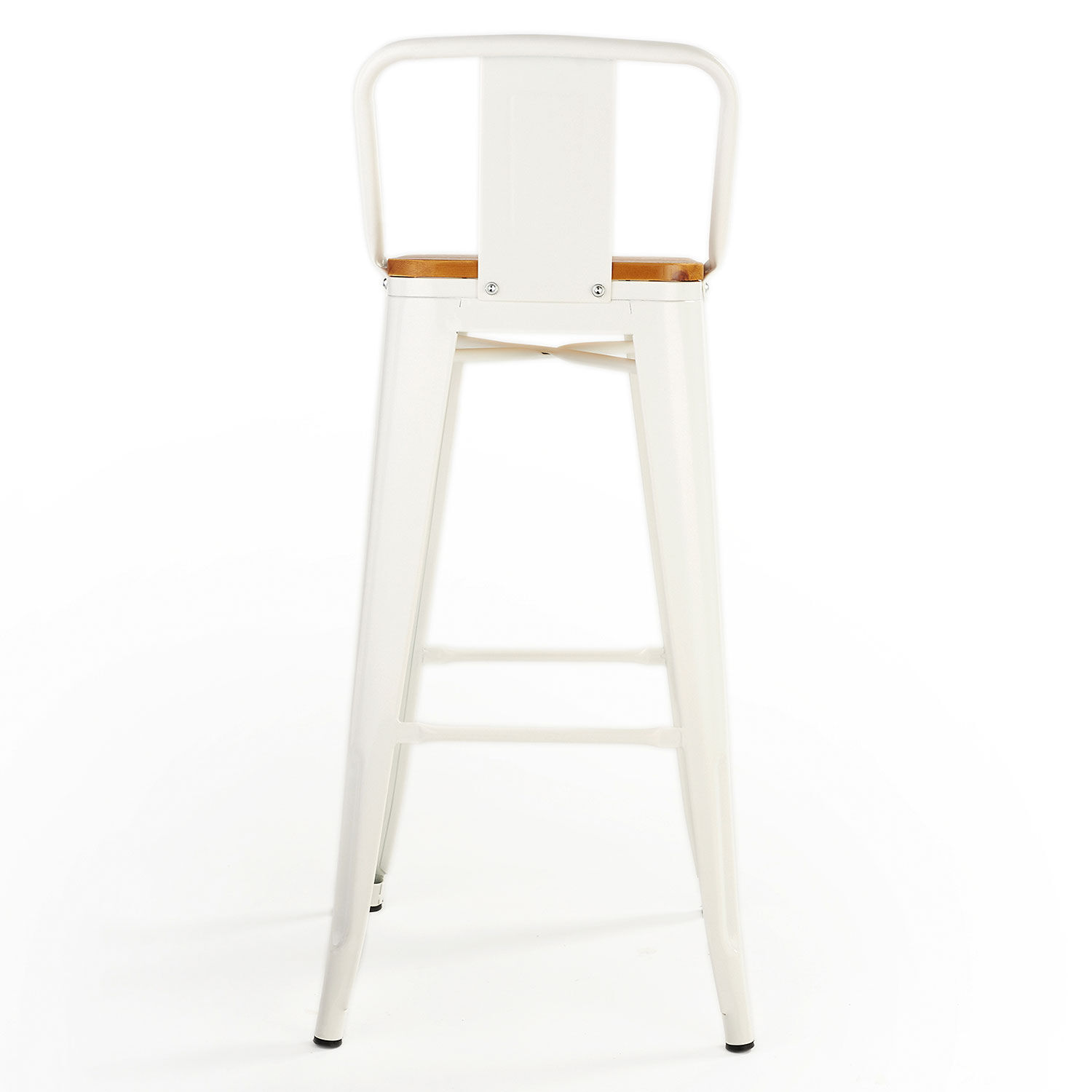 Piso De Bar Tolix Con Asiento De Madera - Blanco image number 2.0