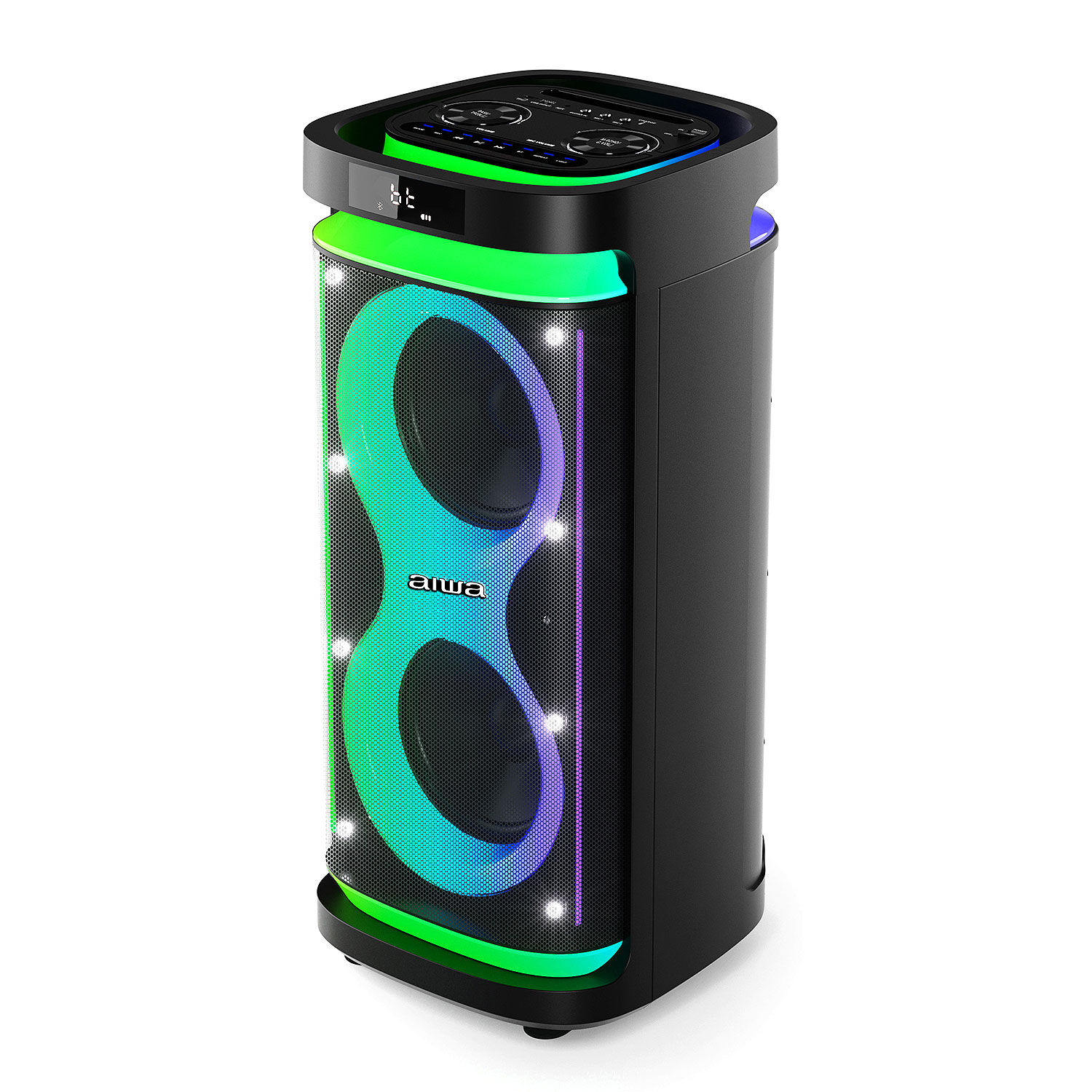 Parlante Bluetooth Inal&aacute;mbrico Portatil Aiwa Karaoke Tws Led Aw-poh5d Negro image number 2.0