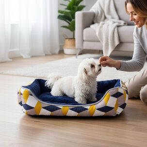 Cama Para Mascotas Espuma - Talla S (tricolor Amarillo)