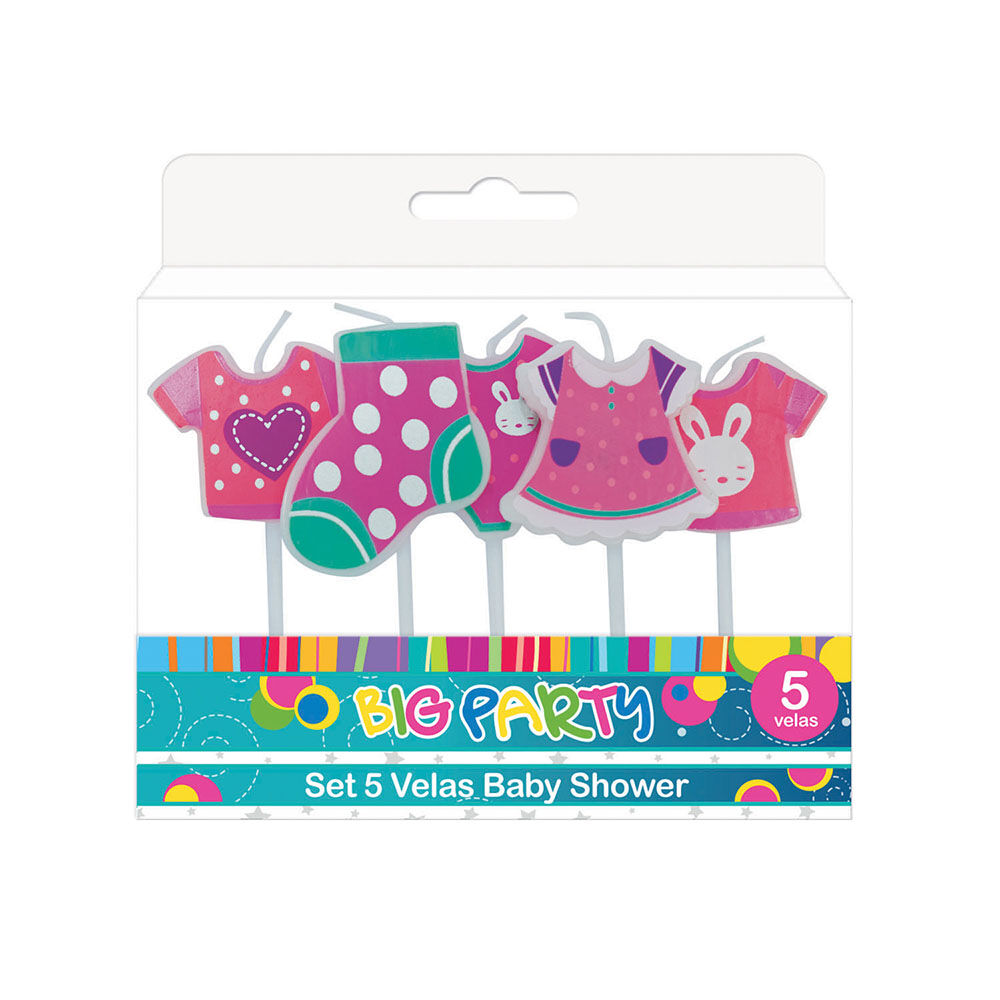 Velas 5 Piezas Baby Shower Big Party image number 0.0