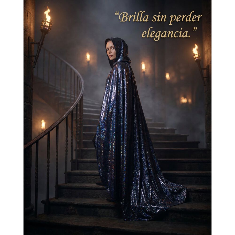 Capa Glitter Brillante Con Capucha Para Cosplay Y Disfraz image number 20.0