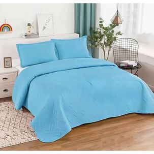 Cubrecama Quilt De Verano 2 Plazas Celeste
