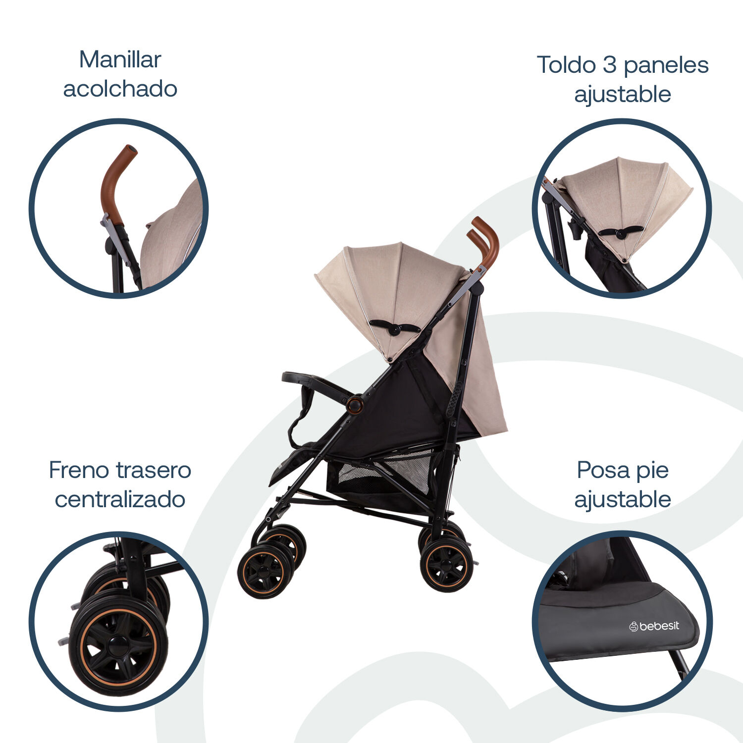 Coche Paragua Magic Ride Fiesta Beige Bebesit image number 1.0