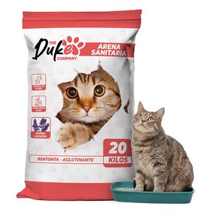 Arena Para Gato 20 Kilos Duke Bentonita Aglutinante Lavanda