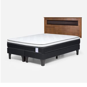 Cama Europea Rosen New Style 6 / 2 Plazas / Base Dividida + Respaldo