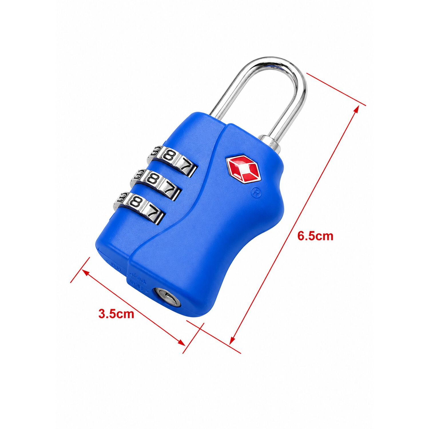 Candado Tsa 33mm Seguridad Maleta Locker Llave Y Clave Azul image number 6.0
