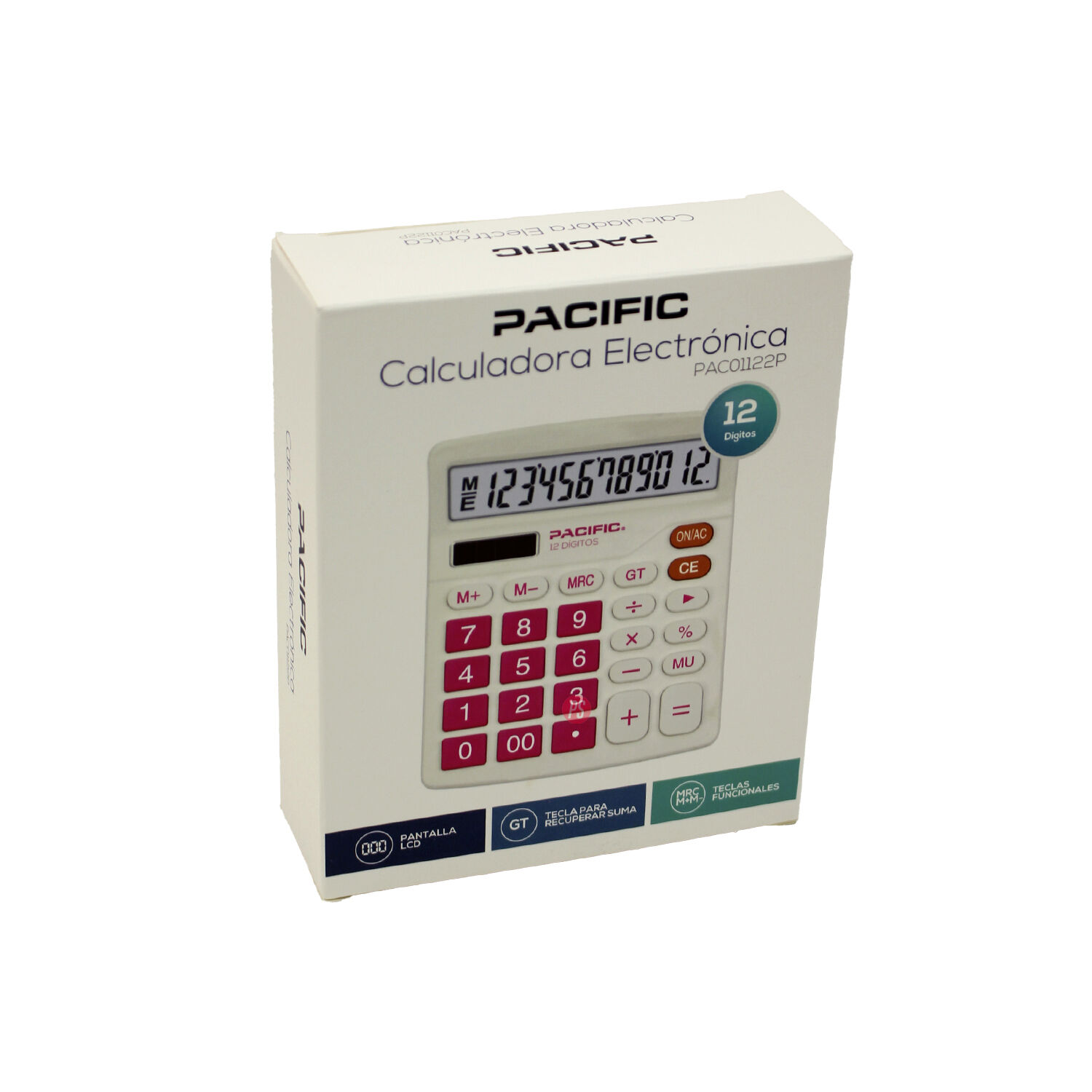 Calculadora Electr&oacute;nica Pantalla Lcd De 12 D&iacute;gitos Rosa - Ps image number 1.0