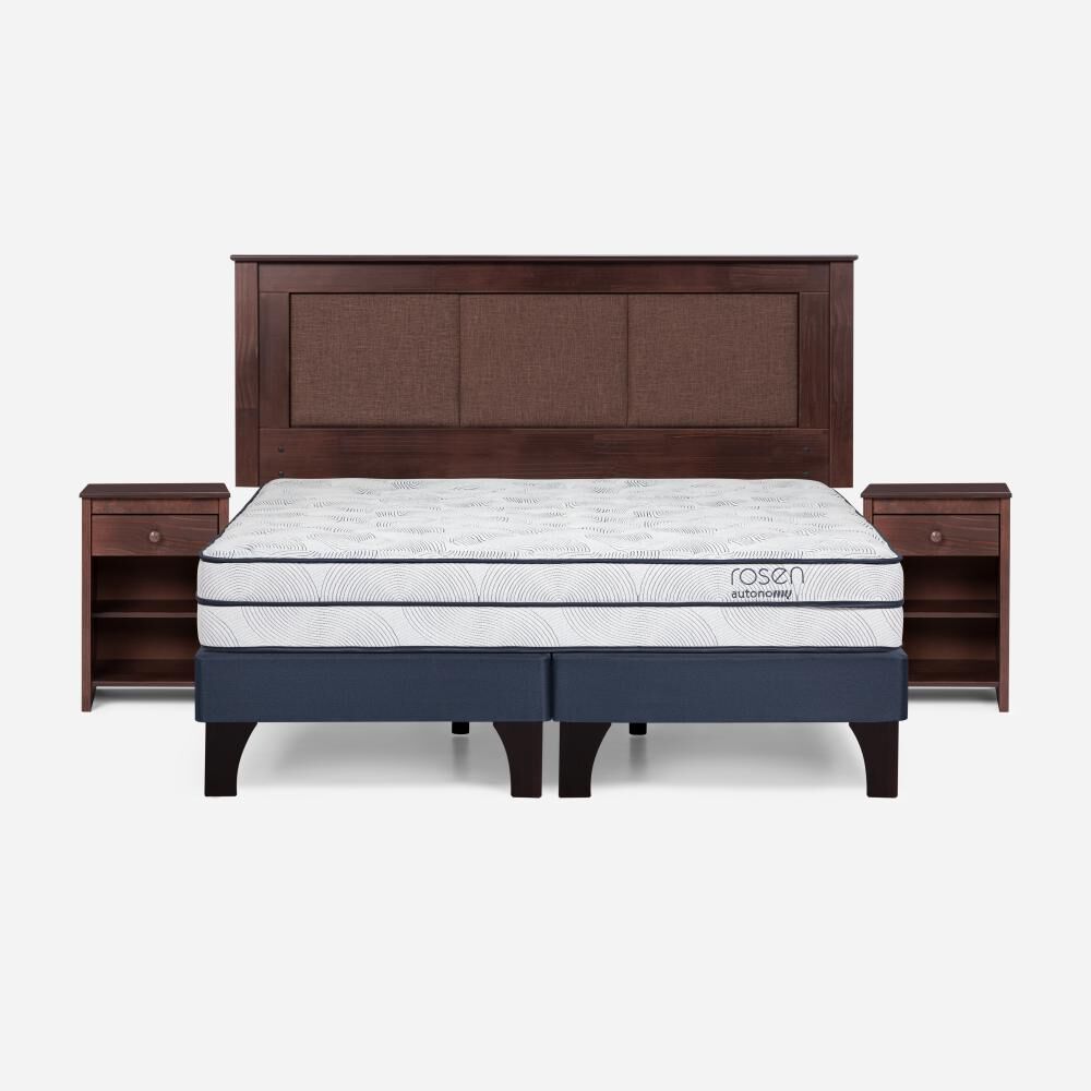 Cama Europea Rosen Autonomy Sky / 2 Plazas / Base Dividida + Set De Maderas Rachel image number 0.0