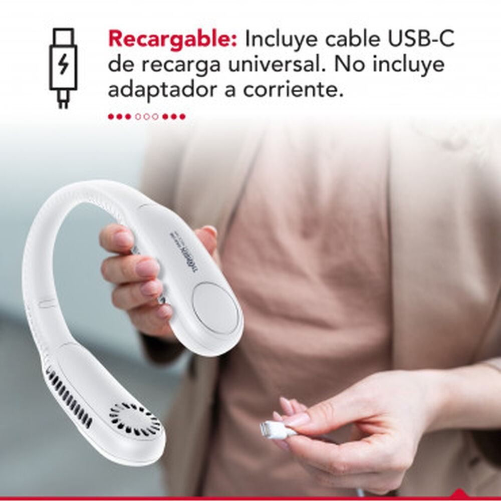 Ventilador Cuello Inalambrico Blanco Usb Thor Neck Fan White image number 5.0