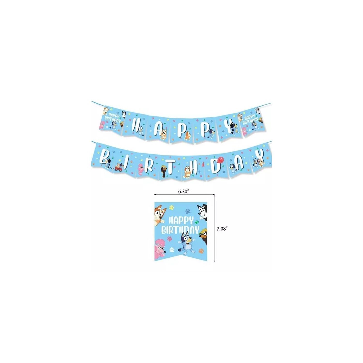 Pack Cumplea&ntilde;os Bluey Globos Toppers Cinta, Cotillon Y Mas image number 1.0