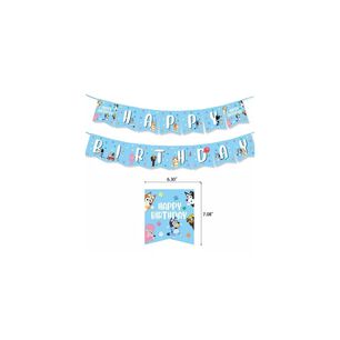 Pack Cumplea&ntilde;os Bluey Globos Toppers Cinta, Cotillon Y Mas