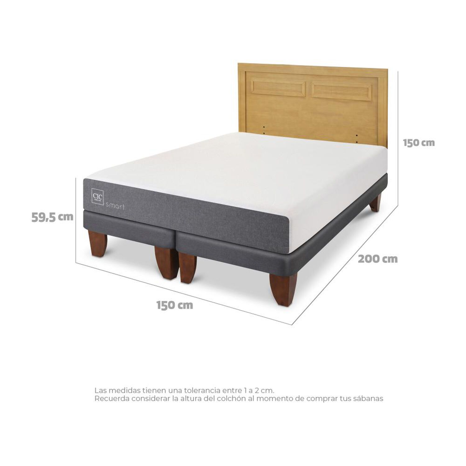 Cama Europea Cic Balance / 2 Plazas / Base Dividida + Respaldo image number 4.0