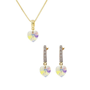 Conjunto Romance Gold Cristales Genuinos Aurora Boreal