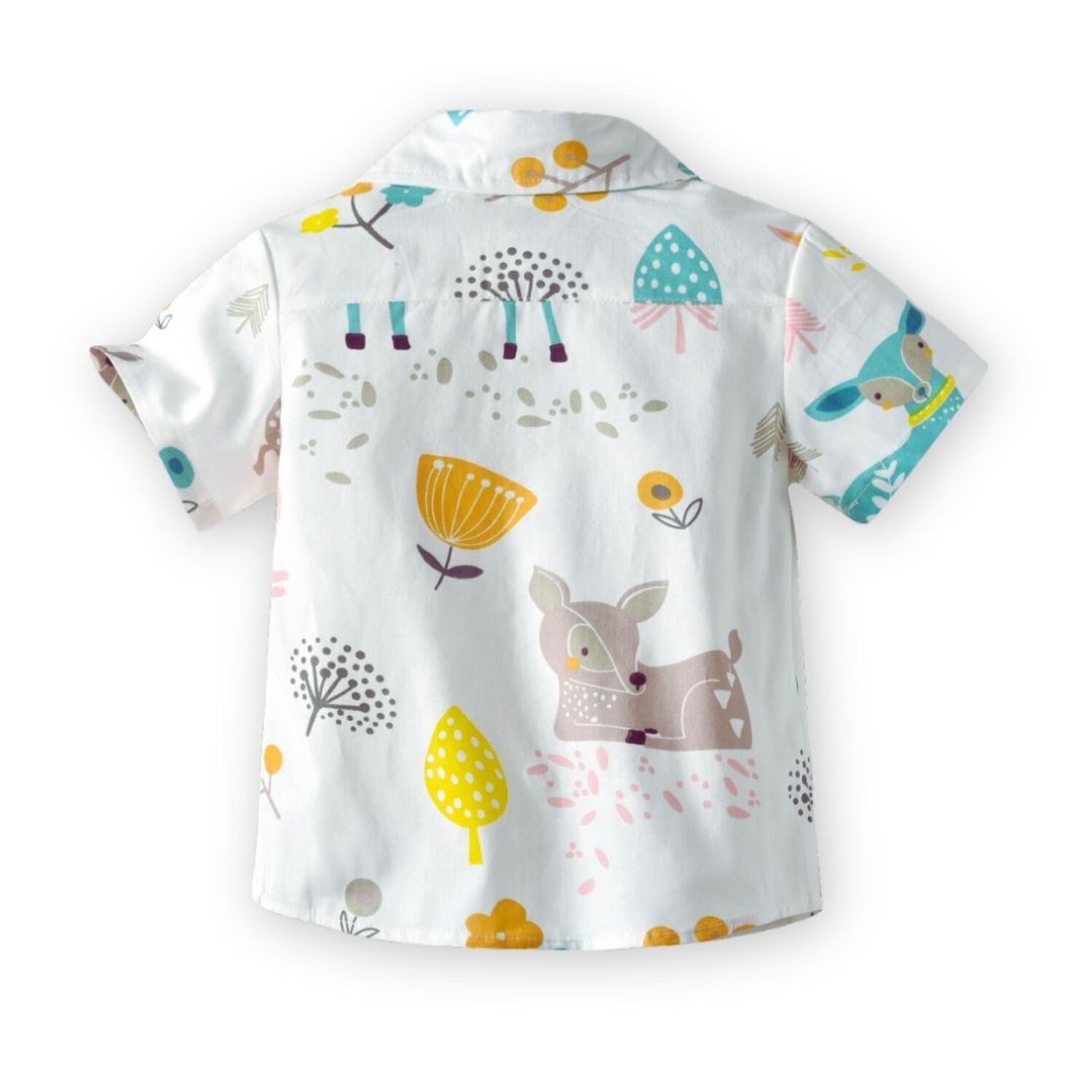 Conjunto De Vestir Ni&ntilde;o Camisa Con Estampado Y Pantal&oacute;n Corto 9 Meses A 4 A&ntilde;os Animal Cartoon image number 3.0