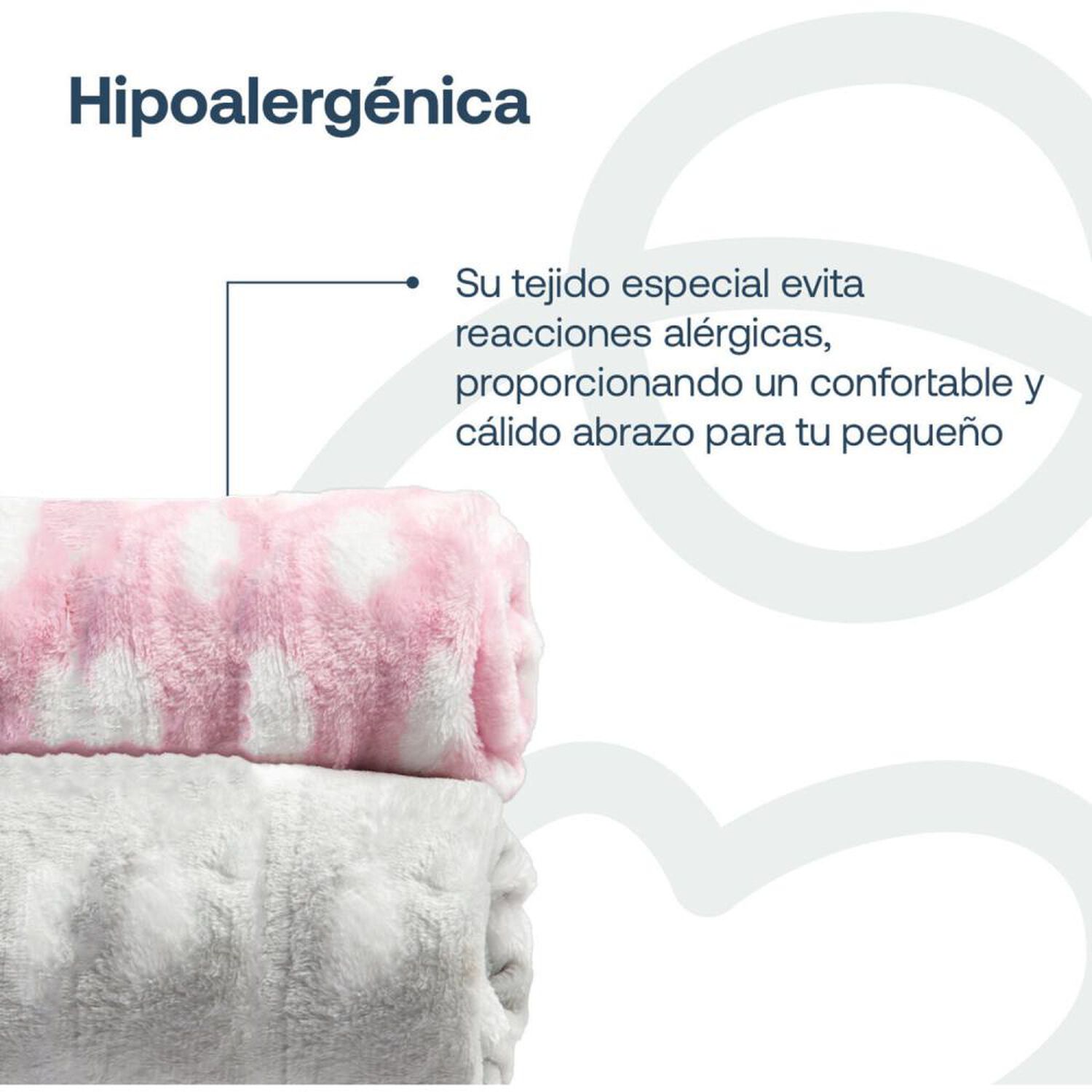 Pack 2 Mantas Bebesit Bebe Hipoalerg&eacute;nica 100*80 Cm Rosa image number 2.0