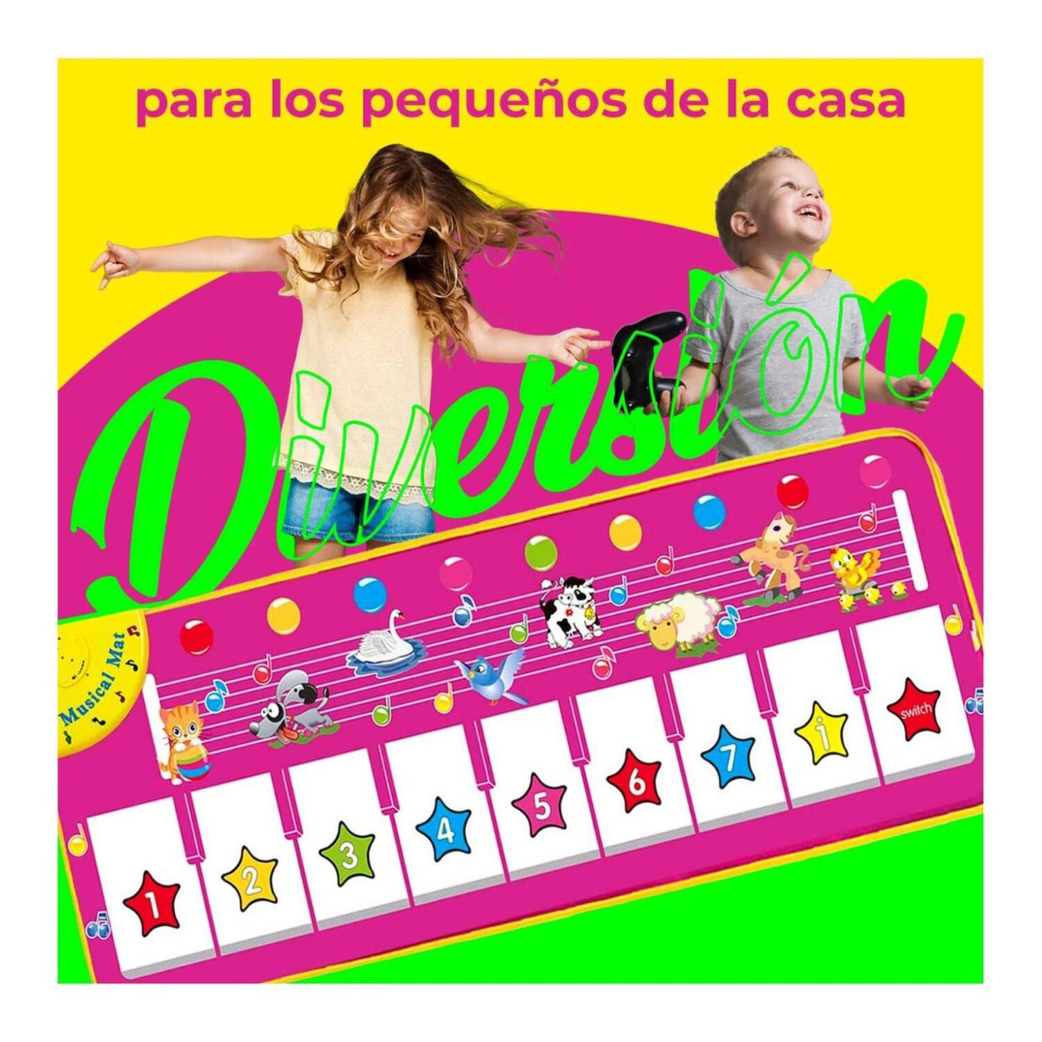 Juguete Alfombra Musical 10 Teclas 7 Sonidos Rosado Infantil image number 1.0