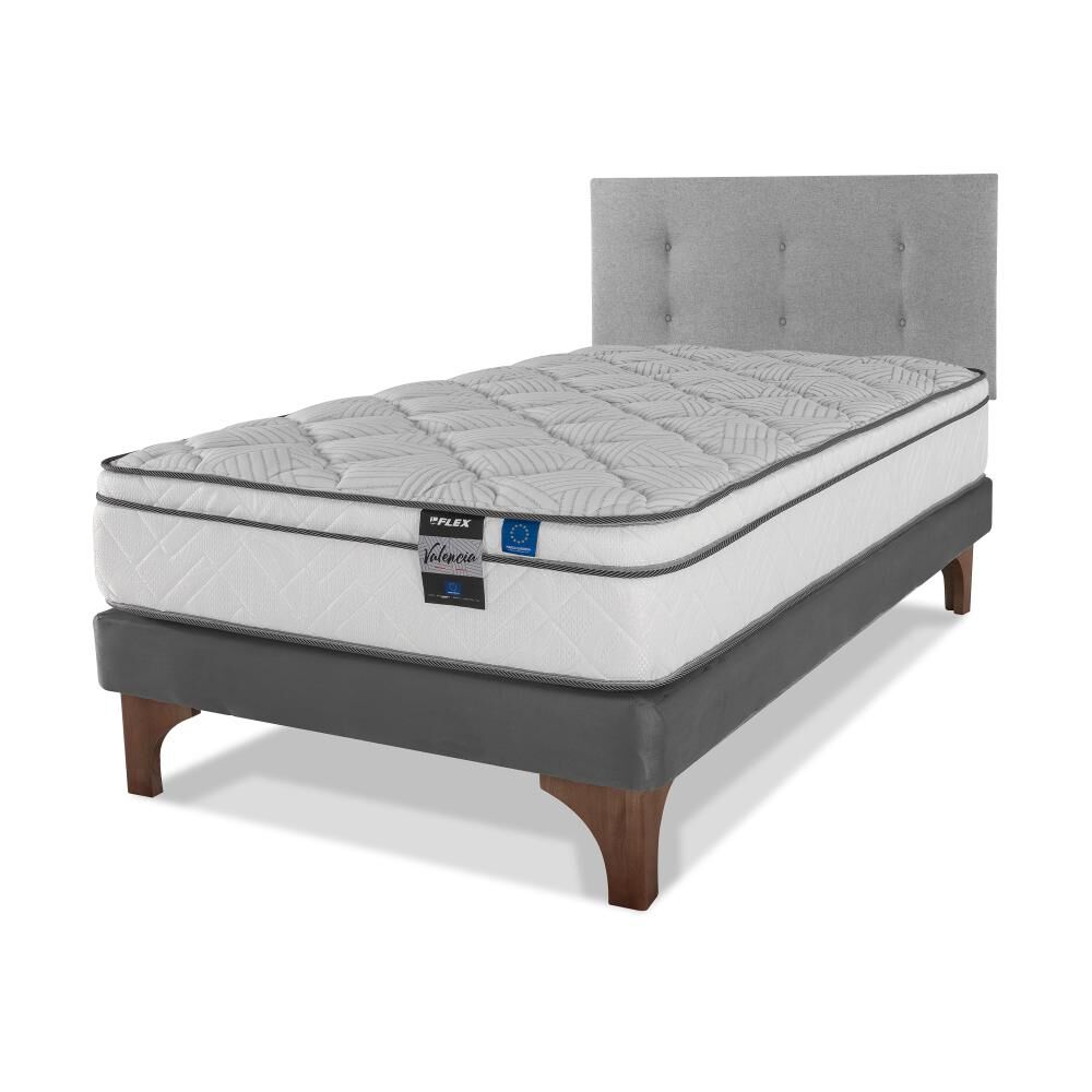 Cama Europea Flex Valencia / 1.5 Plazas / Base Normal + Respaldo image number 0.0