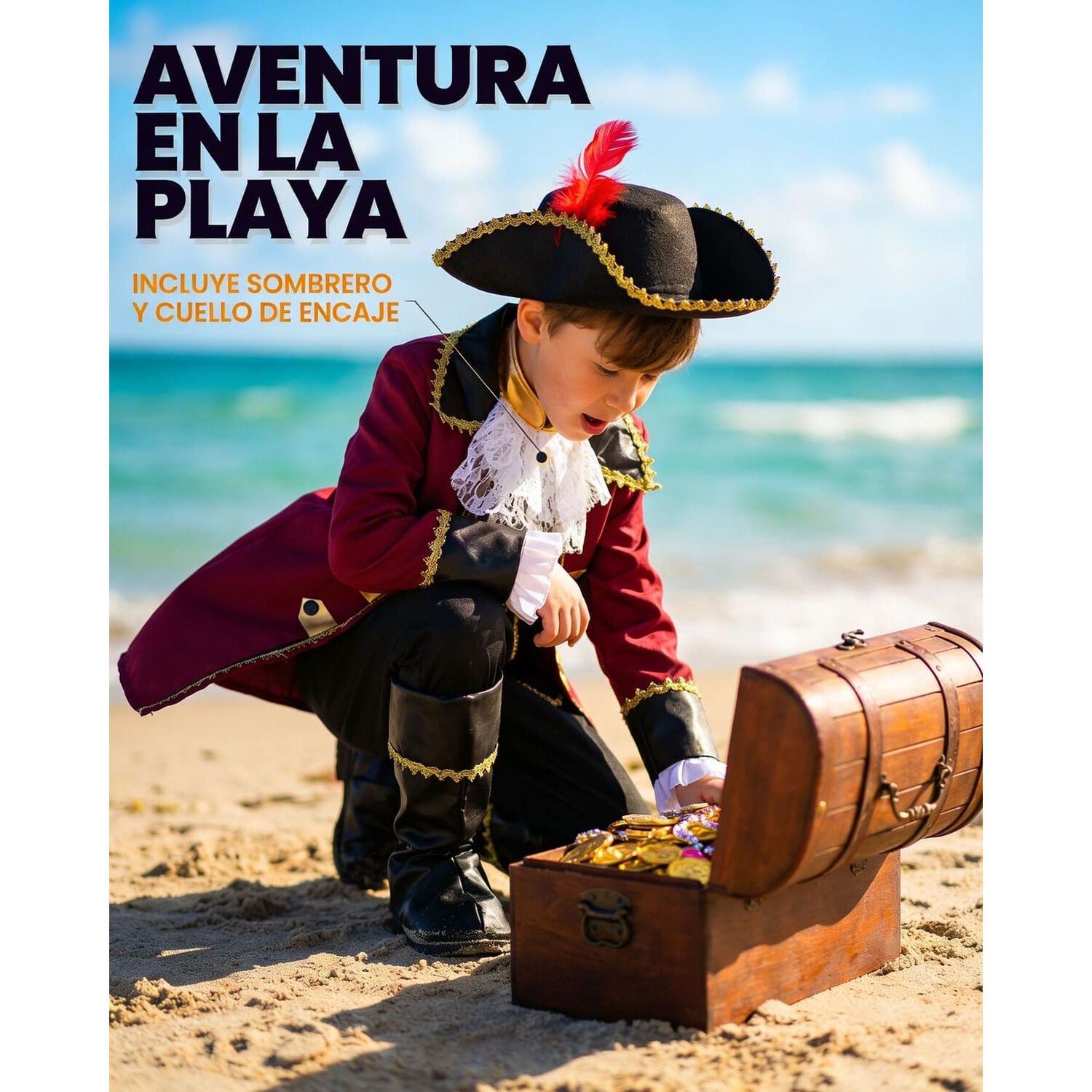 Disfraz Cosplay Pirata Corsario Piratas Infantiles Todos Ni&ntilde;o image number 4.0