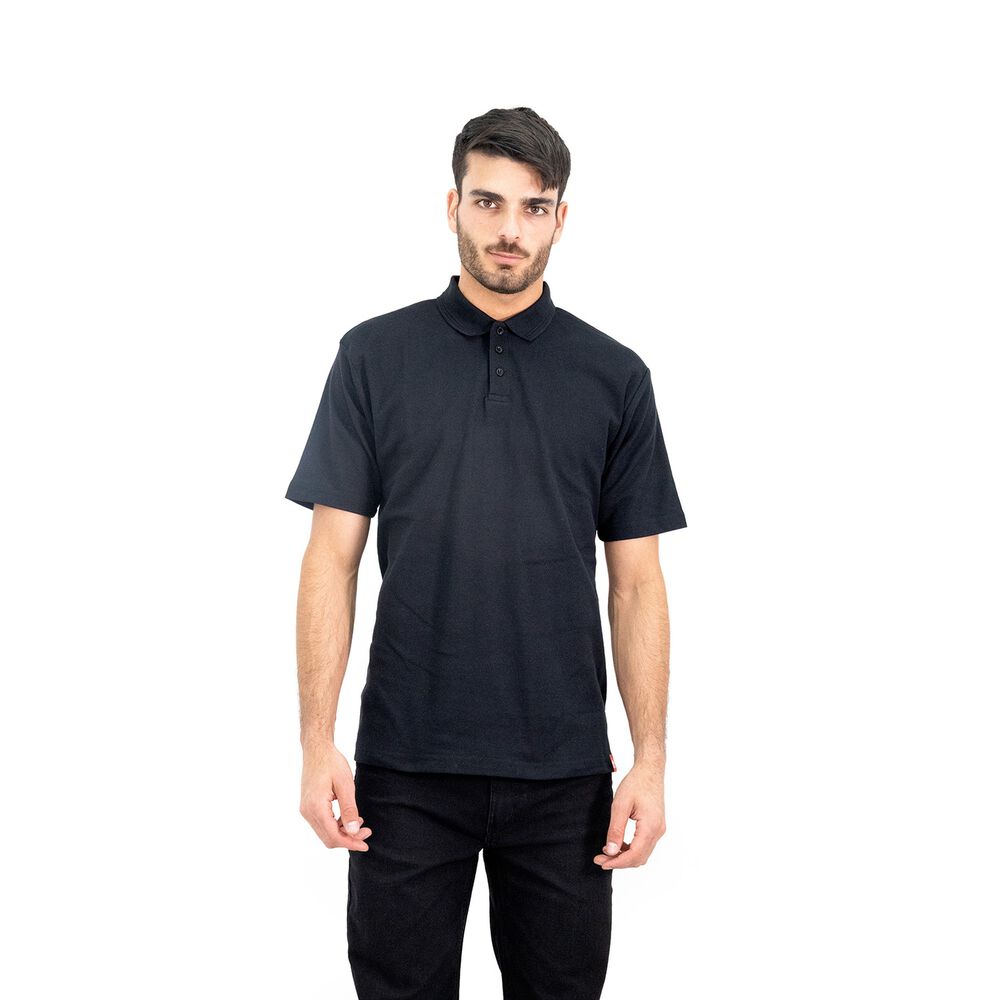 Polera Pique Quebec Manga Corta Negro Hombre image number 1.0