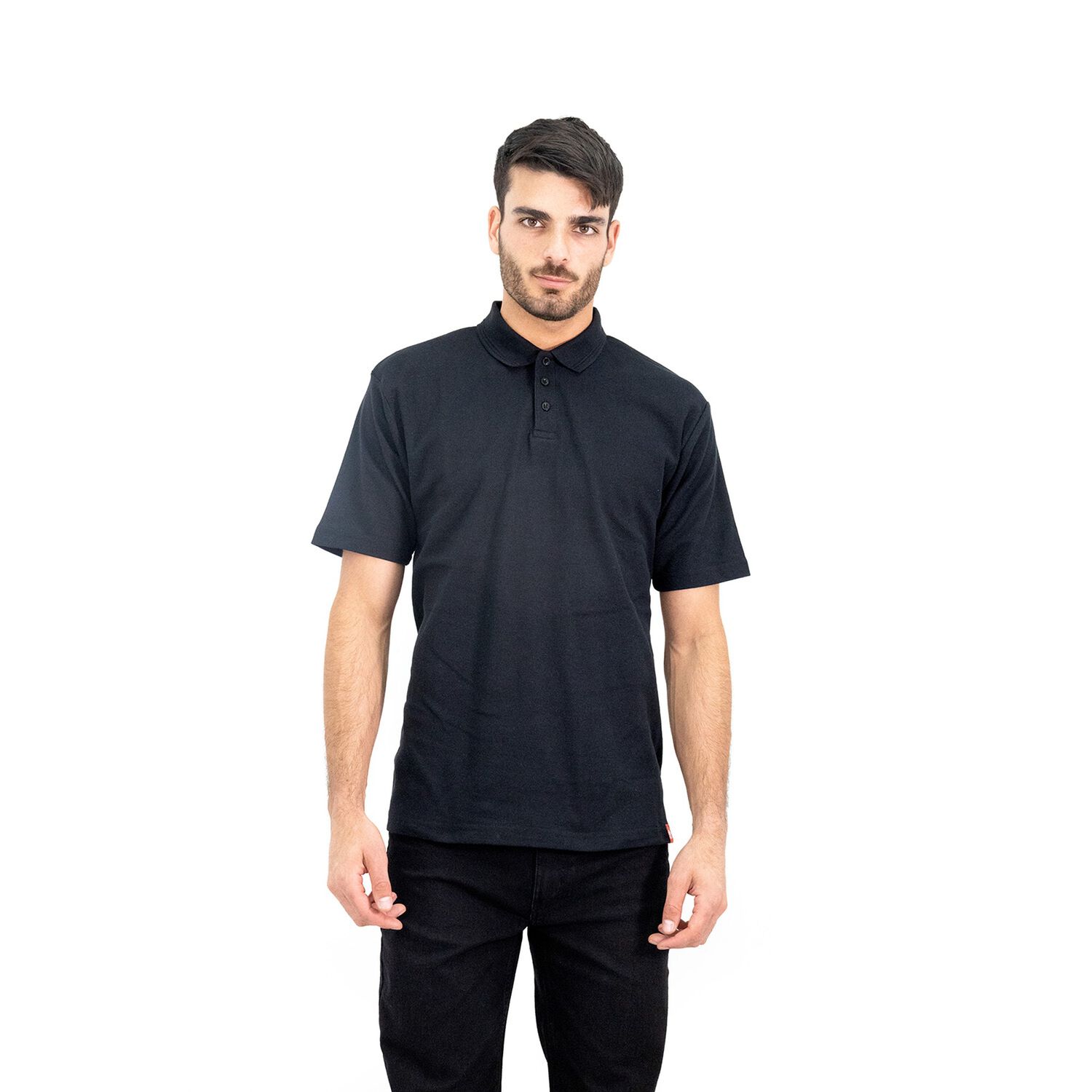 Polera Pique Quebec Manga Corta Negro Hombre image number 1.0