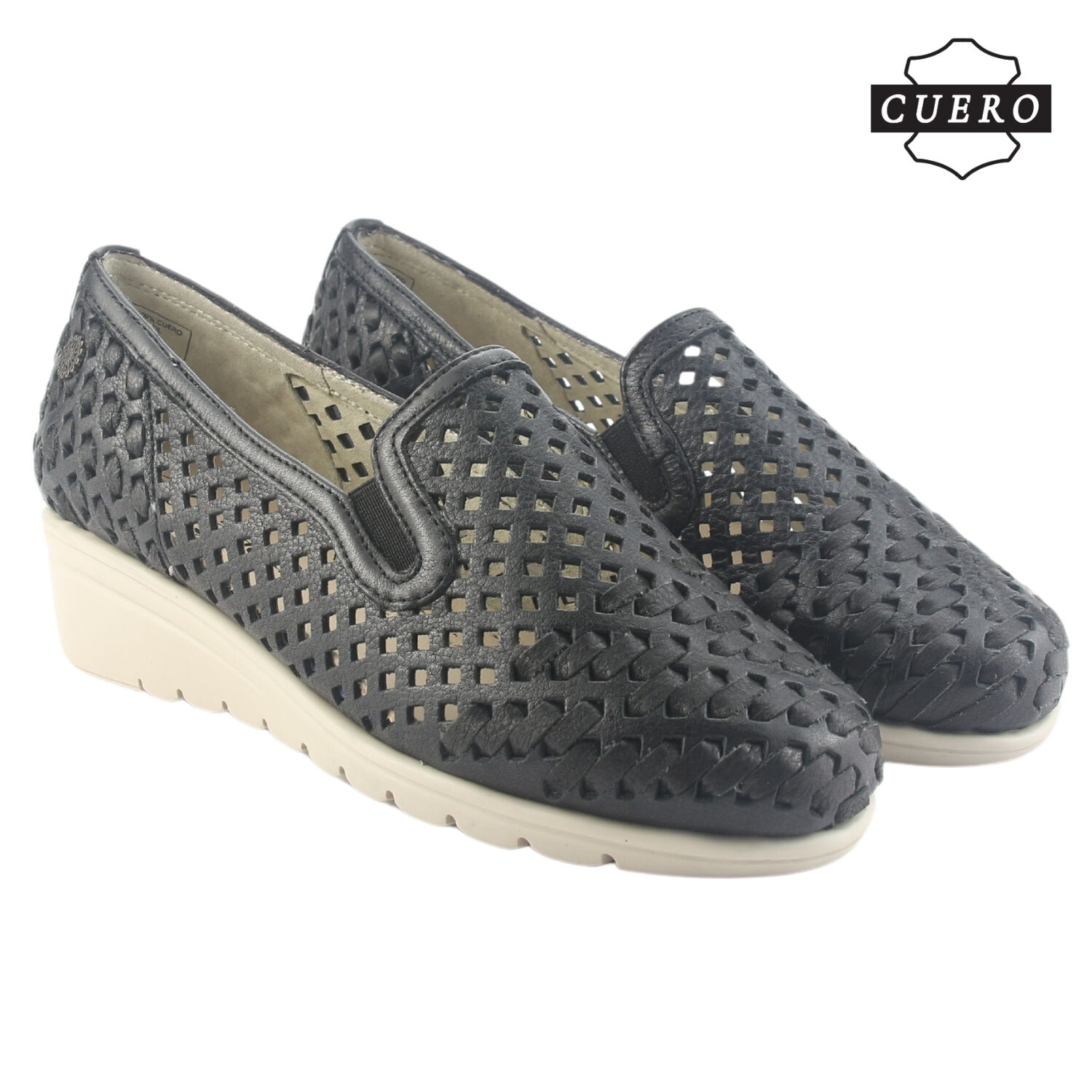 Zapato De Cuero Chalada Mujer Crose-1 Negro Casual image number 5.0