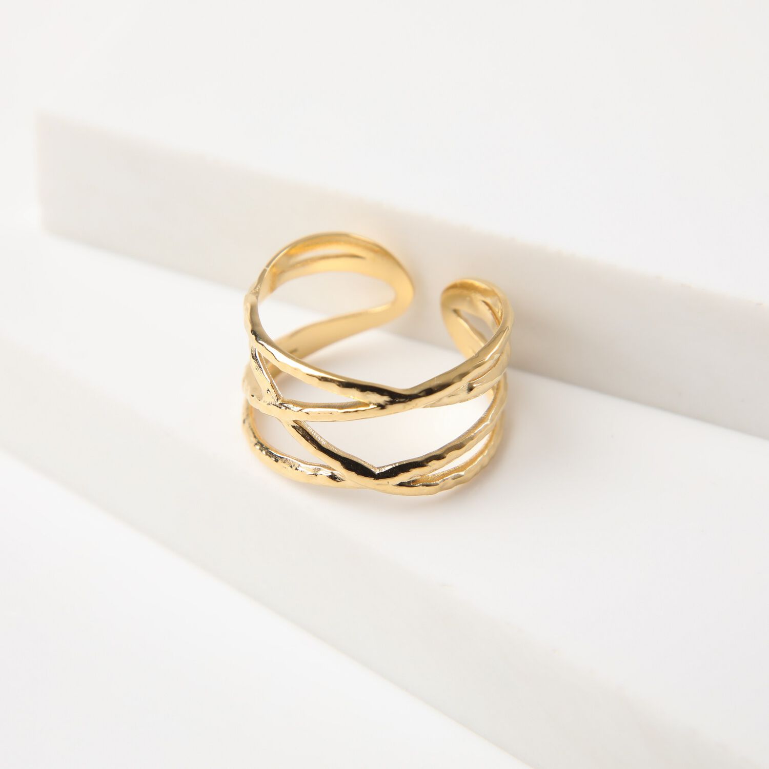 Anillo 19v69 Dorado Mujer Str336 image number 2.0