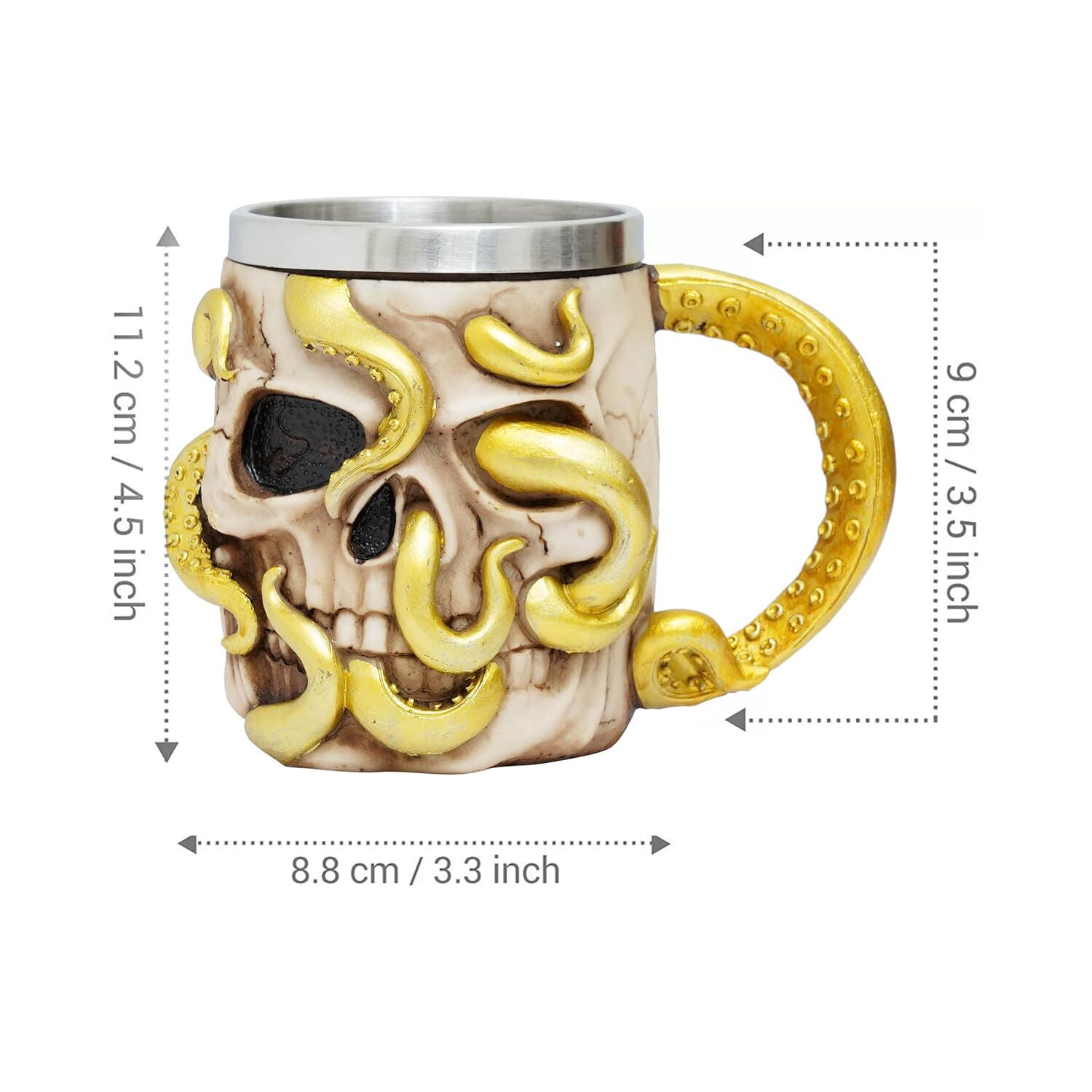 Taz&oacute;n Calavera Skull Kraken Ghost Resina image number 4.0