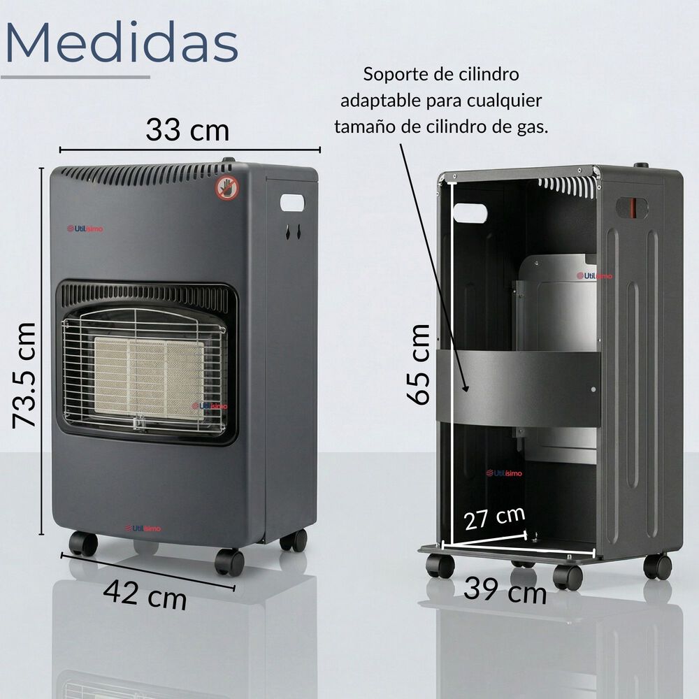 Calefactor A Gas Licuado 5kg A 15kg Plegable Interior Exterior Con Accesorios image number 3.0