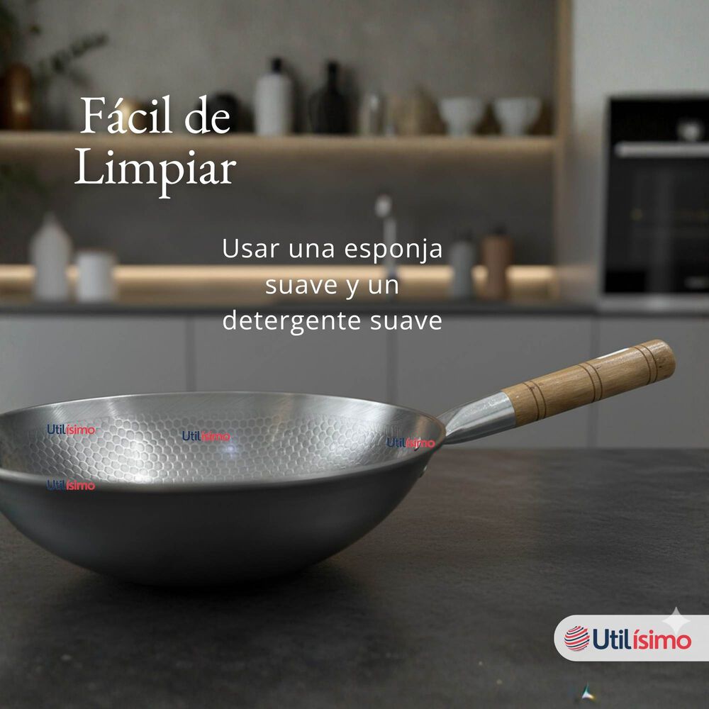 Sart&eacute;n Wok Tradicional Chino De 37cm Acero Al Carbono image number 7.0