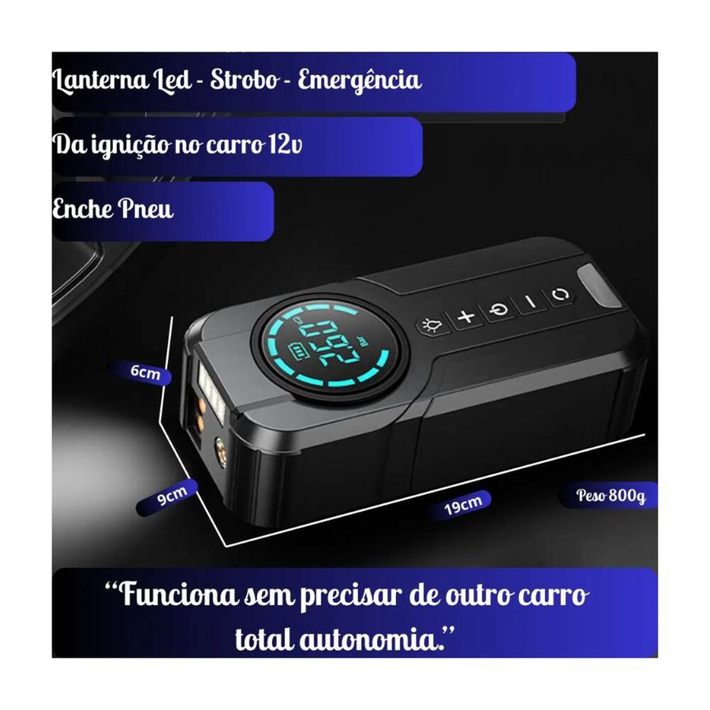 Compresor Aire Portatil Arrancador De Bateria Auto image number 3.0