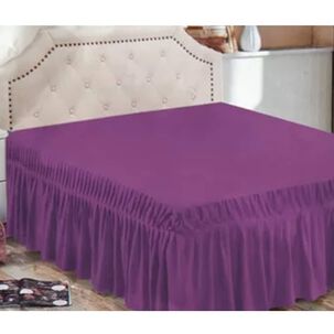 Faldon Liso Cama De 1,5 Plaza