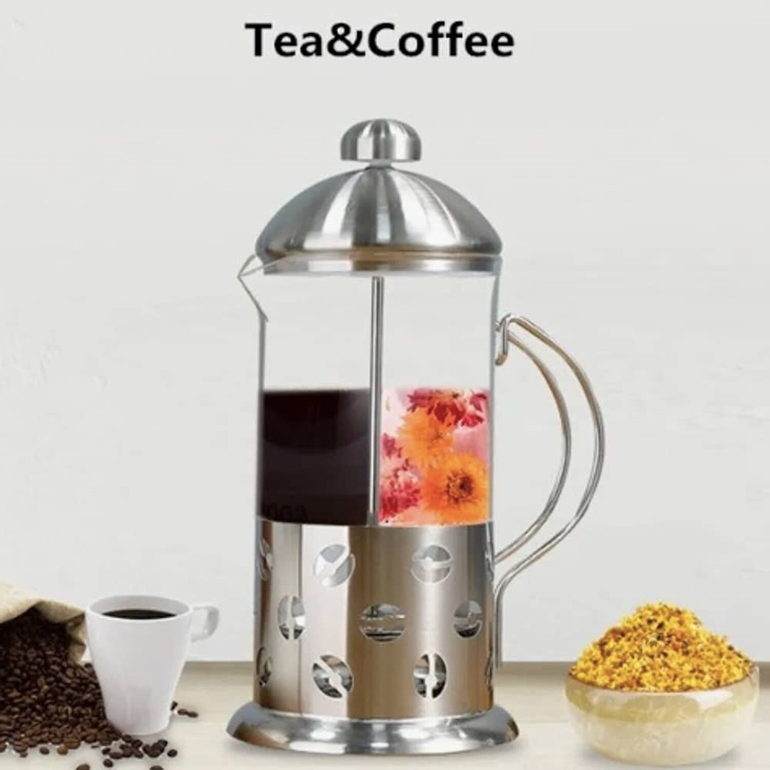 Cafetera Prensa Francesa Cafetera Portatil Acero Inox 800ml image number 1.0