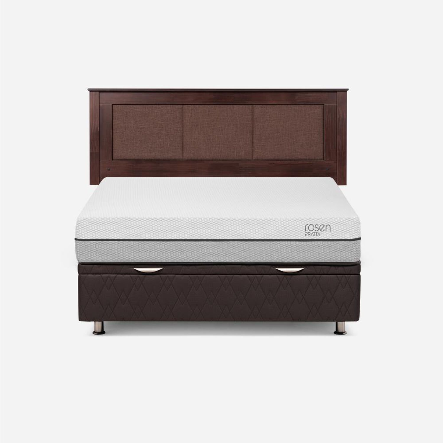 Cama Ba&uacute;l Rosen Pratta / 2 Plazas / Base Normal + Respaldo Rachel image number 0.0