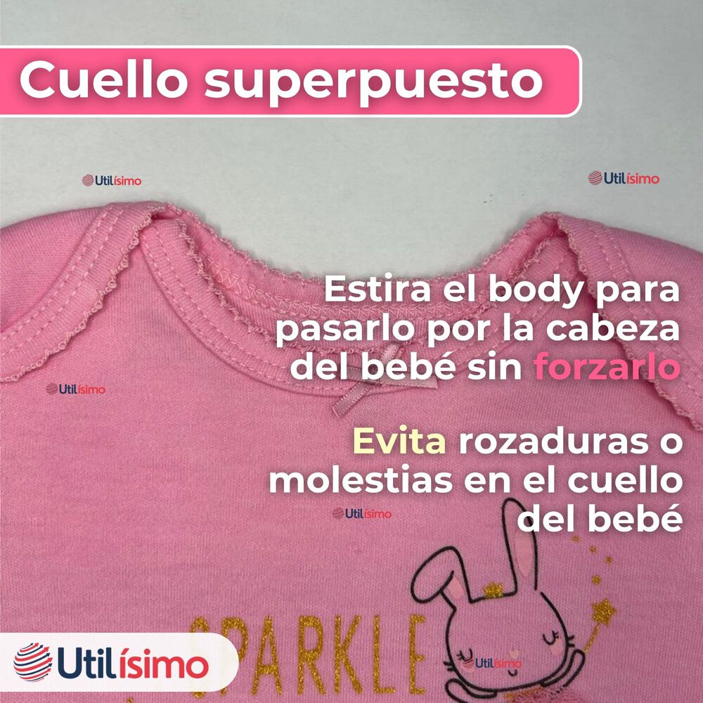 Pack 4 Bodys Ni&ntilde;a Manga Corta Tedmimak 100% Algod&oacute;n Sparkle Like A Princess image number 4.0
