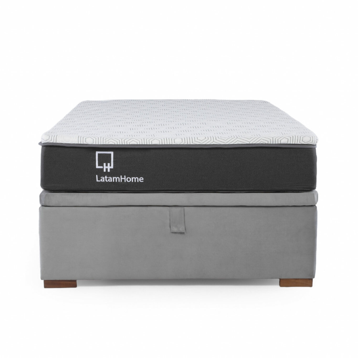 Cama Funcional Boxet 1 1/2 Plaza Colchon Resortes New Top Funda Lavable Gris image number 3.0