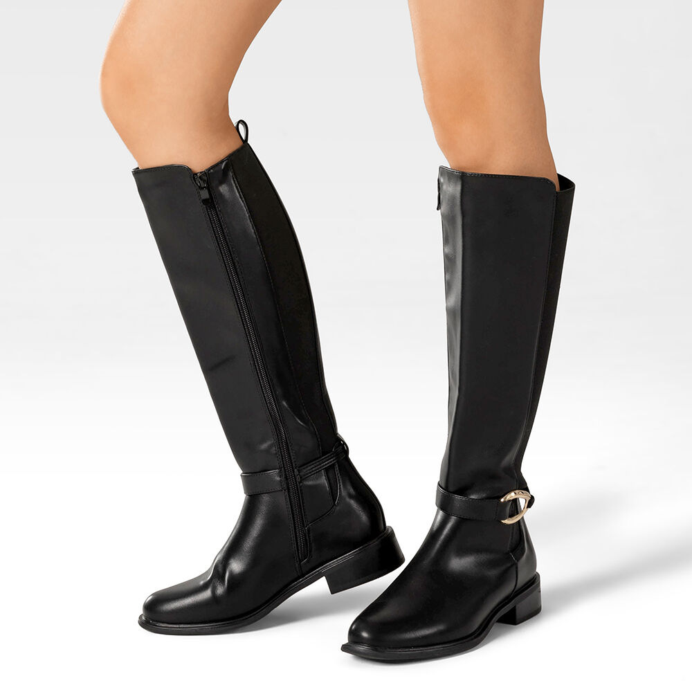 Bota Larga Mujer Casual Eco Cuero Moda Clasico Weide Zs70 image number 2.0