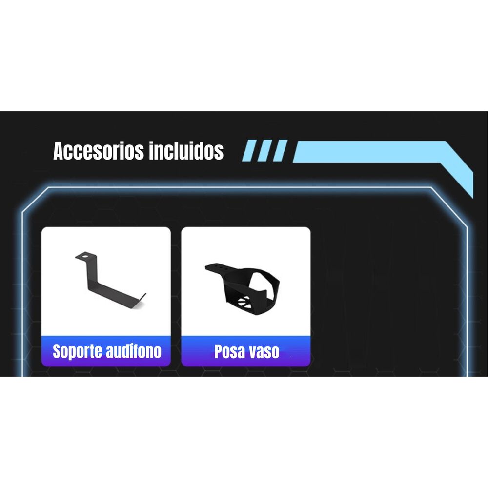 Escritorio Gamer Con Luces 140x60x73cm Negro Lubabycas image number 4.0