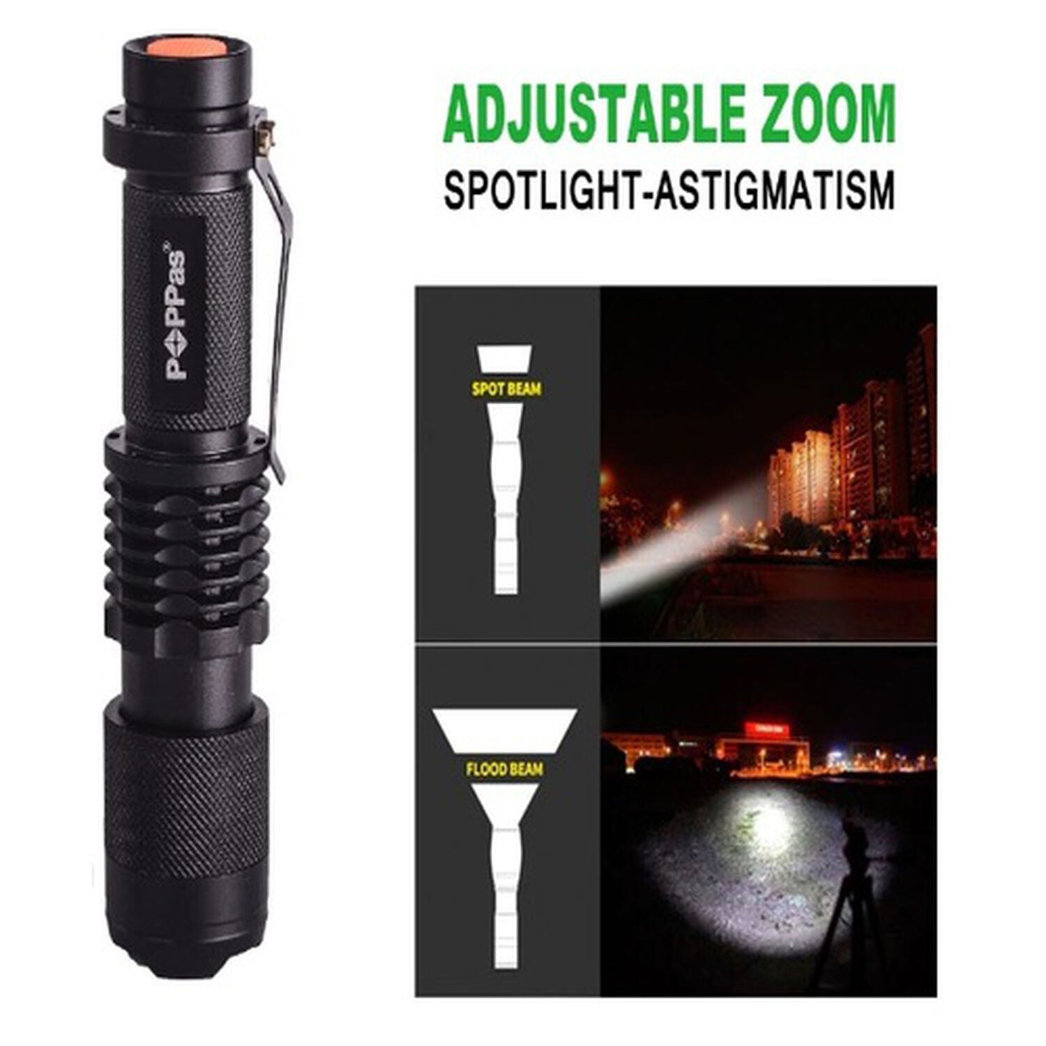 Linterna Led Potente T6 2.000 Lum Recargable Usb Zoom Mini Potente L&aacute;mpara Ajustable Peque&ntilde;a image number 3.0