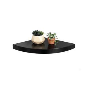 Repisa Esquinera Flotante Decorativa Negra 45cm