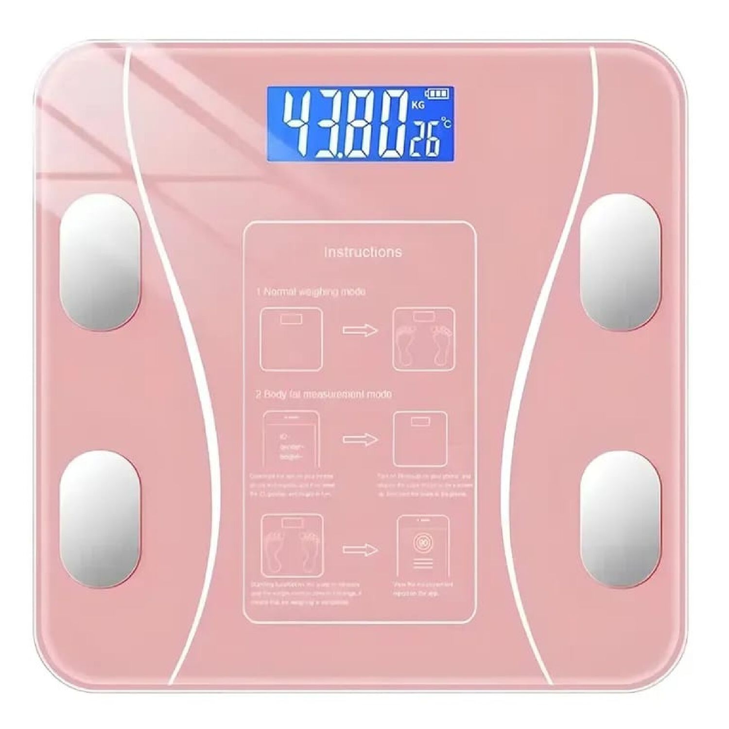 Balanza Pesa Digital De Ba&ntilde;o Inteligente Bluetooth Con App 180 Kg Color Negro. image number 0.0