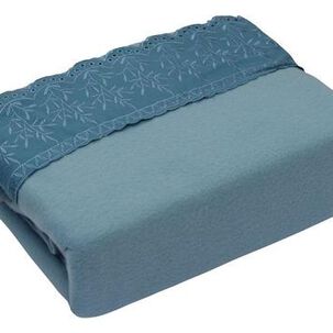 Sabana Andes Polar Broderie Celeste 2 Plazas