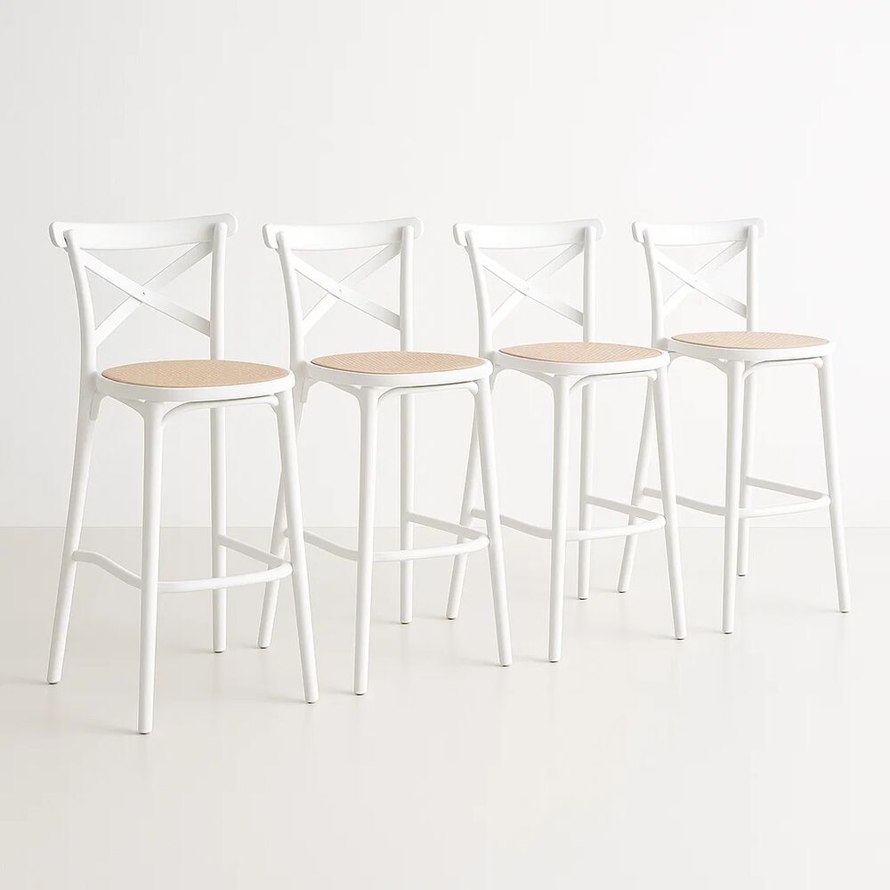 Pack De 4 Taburetes Crossback Danubio - Blanco image number 0.0