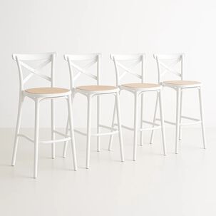 Pack De 4 Taburetes Crossback Danubio - Blanco