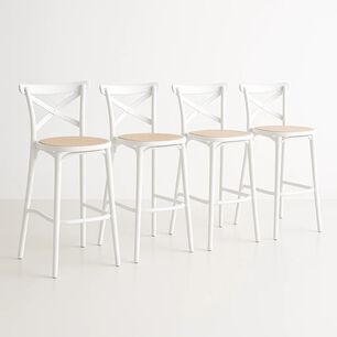Pack De 4 Taburetes Crossback Danubio - Blanco