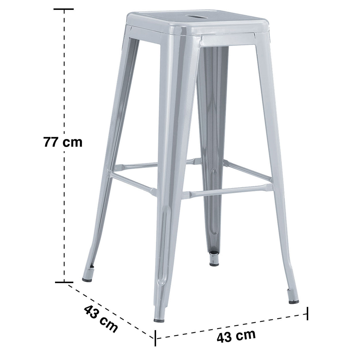 Piso De Bar Metal Tolix Gris image number 2.0