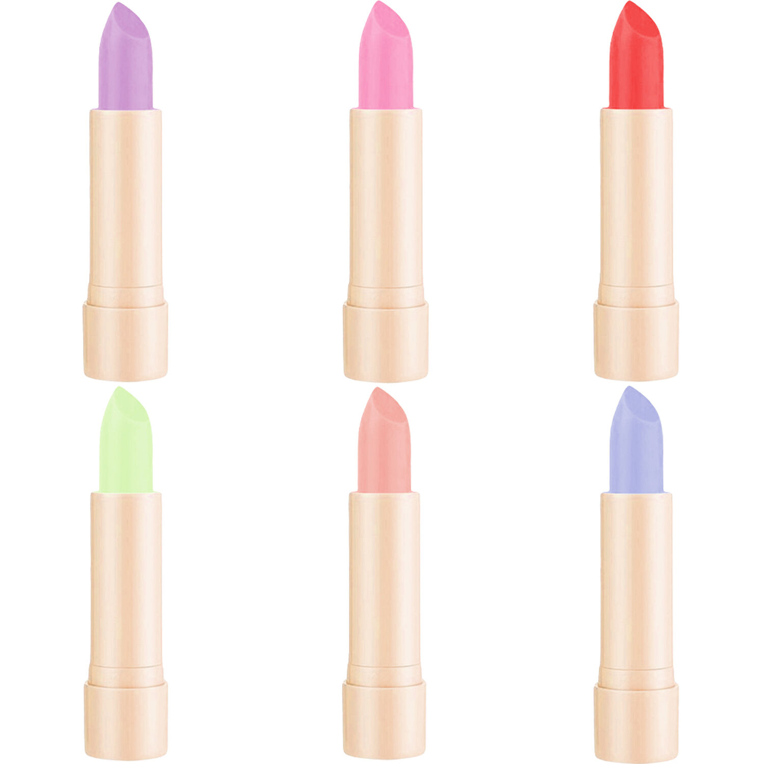 Set 6 Labiales M&aacute;gicos Balsamo Lipstick Maquillaje Labios image number 0.0
